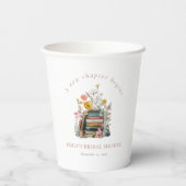 A New Chapter Begins Floral Books Bridal Shower 紙コップ (裏面)
