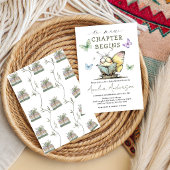 A New Chapter Begins Floral Storybook Baby Shower  招待状