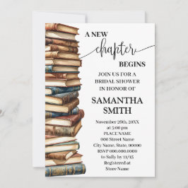 A New Chapter Begins Minimalist Bridal Shower 招待状