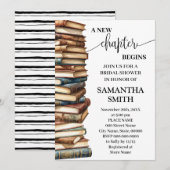 A New Chapter Begins Minimalist Bridal Shower 招待状 (正面/裏面)