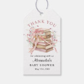 A New Chapter Begins Pink Baby Shower Thank you ギフトタグ (正面)
