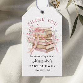 A New Chapter Begins Pink Baby Shower Thank you ギフトタグ