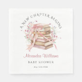 A New Chapter Begins Pink Book Baby Shower Napkin スタンダードランチョンナプキン (正面)