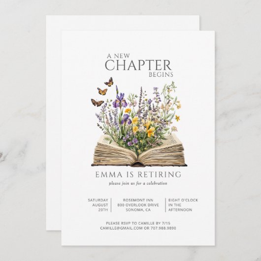 A New Chapter Begins Retirement Party 招待状 (正面/裏面)