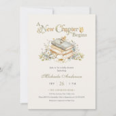 A New Chapter Begins Rustic Book Theme Baby Shower 招待状 (正面)