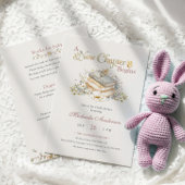 A New Chapter Begins Rustic Book Theme Baby Shower 招待状