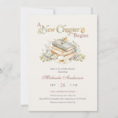 A New Chapter Begins Rustic Book Theme Baby Shower 招待状 (正面)