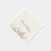 A New Chapter Begins Rustic Botanicals Baby Shower スタンダードカクテルナプキン (角)