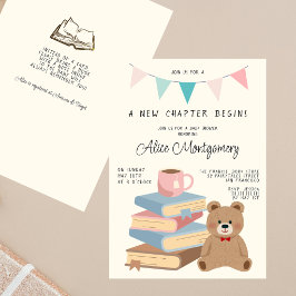 A New Chapter Begins Storybook Boho Baby Shower  招待状