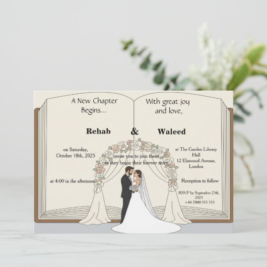 A New Chapter Begins Storybook Wedding IInvitation 招待状 (スタンド正面)