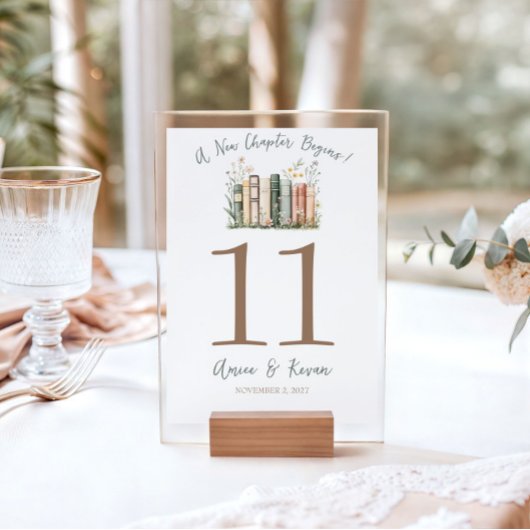 A New Chapter Begins! Wedding Table Number Signs