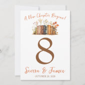 A New Chapter Begins! Wedding Table Number Signs 招待状 (正面)