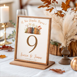 A New Chapter Begins! Wedding Table Number Signs 招待状