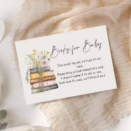 A New Chapter Begins Wildflower Book Baby Shower エンクロージャーカード