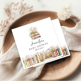 A New Chapter Begins Wildflower Book Baby Shower スタンダードカクテルナプキン