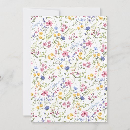 A New Chapter Begins Wildflowers Bridal Shower 招待状 (裏面)