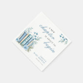 A New Chapter Blue Baby Shower スタンダードカクテルナプキン (角)