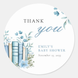 A New Chapter Blue Baby Shower ラウンドシール