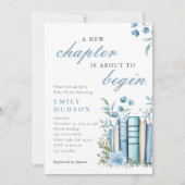 A New Chapter Blue Baby Shower 招待状 (正面)
