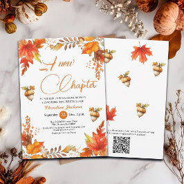 A new Chapter Boho Floral QR Code Bridal Shower  招待状