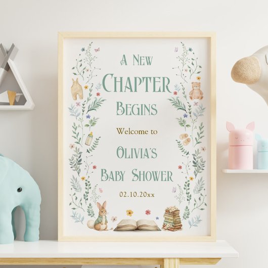 A New Chapter Book Baby Shower Welcome  ポスター