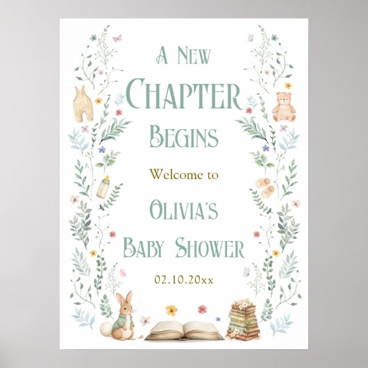 A New Chapter Book Baby Shower Welcome  ポスター (正面)