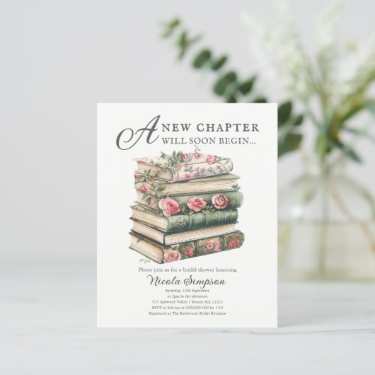 A New Chapter Bridal Shower Budget Invitation (スタンド正面)