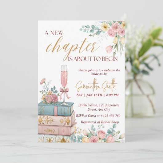 A New Chapter Bridal Shower Invitation Template 招待状 (スタンド正面)