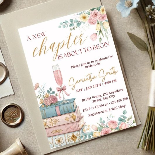 A New Chapter Bridal Shower Invitation Template 招待状