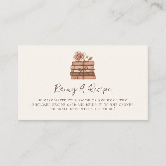 A New Chapter Bridal Shower Recipe エンクロージャーカード (正面)