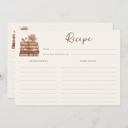 A New Chapter Bridal Shower Recipe Card (正面/裏面)