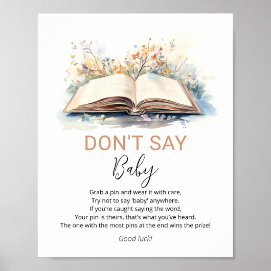 A New Chapter Don't Say Baby Shower Game Sign ポスター (正面)