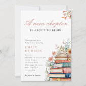 A New Chapter Floral Baby Shower 招待状 (正面)