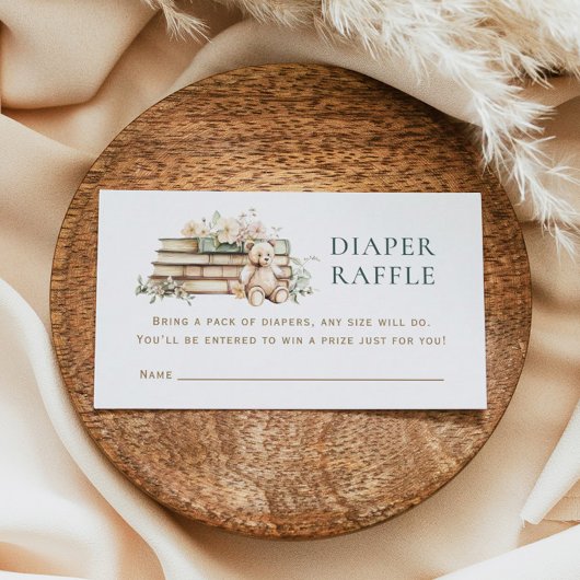 A New Chapter Floral Book Diaper Raffle Enclosure 名刺