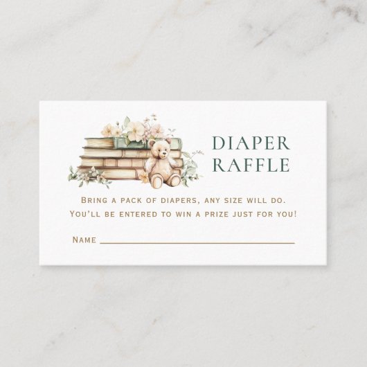 A New Chapter Floral Book Diaper Raffle Enclosure 名刺 (正面)
