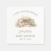 A New Chapter Floral Book Themed Baby Shower スタンダードカクテルナプキン (正面)