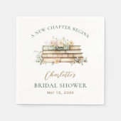 A New Chapter Floral Book Themed Bridal Shower スタンダードカクテルナプキン (正面)