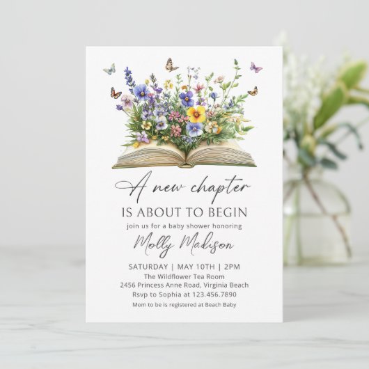 A new Chapter Is About To Begin Baby Shower 招待状 (スタンド正面)