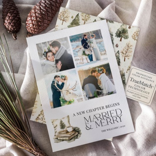 A New Chapter Married & Merry Cozy Neutral 4 Photo シーズンカード
