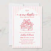 A New Chapter Pink Baby Shower 招待状 (正面)