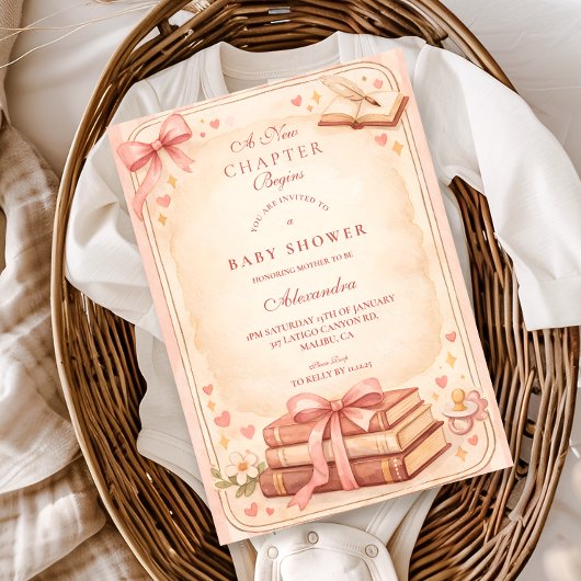 A New Chapter Storybook Baby Shower 招待状