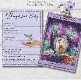 A New Chapter Storybook Forest  Baby Prayer Card 招待状