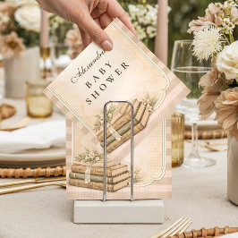 A New Chapter Vintage Books Baby Shower スタンダードカクテルナプキン