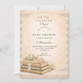 A New Chapter Vintage Books Baby Shower 招待状 (正面)