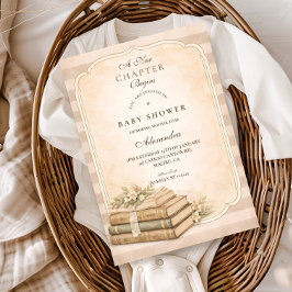 A New Chapter Vintage Books Baby Shower 招待状