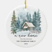 A New Home Winter Handwriting Calligraphy Moving セラミックオーナメント (裏面)