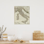 A new map of Italy with the islands of Sicily ポスター (キッチン)