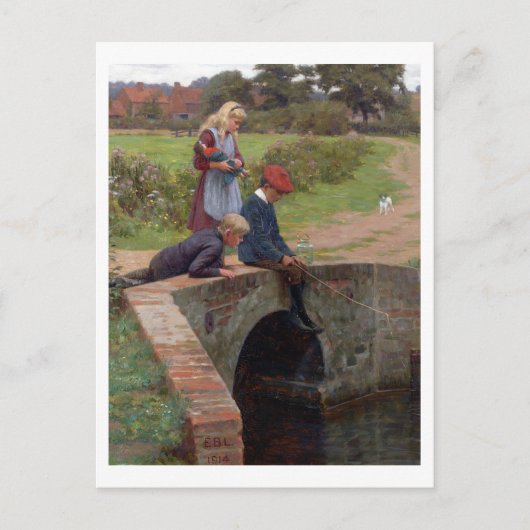 A Nibble, 1914 (パネル上の油) ポストカード (正面)