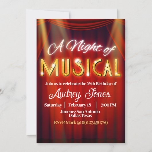 A Night onミュージカル招待状 招待状 (正面)