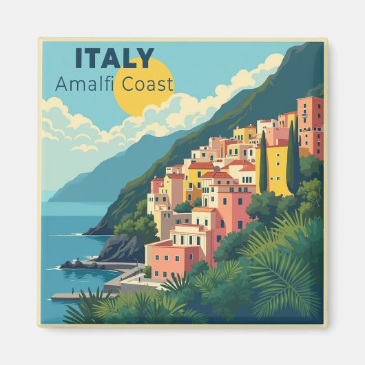 A Nostalgic Classic Travel Poster – Amalfi Coast マグネット (正面)